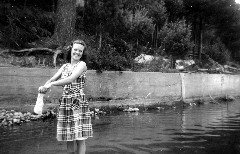 A017- Dorothy (Dot) Haydock in the Lake at Camp